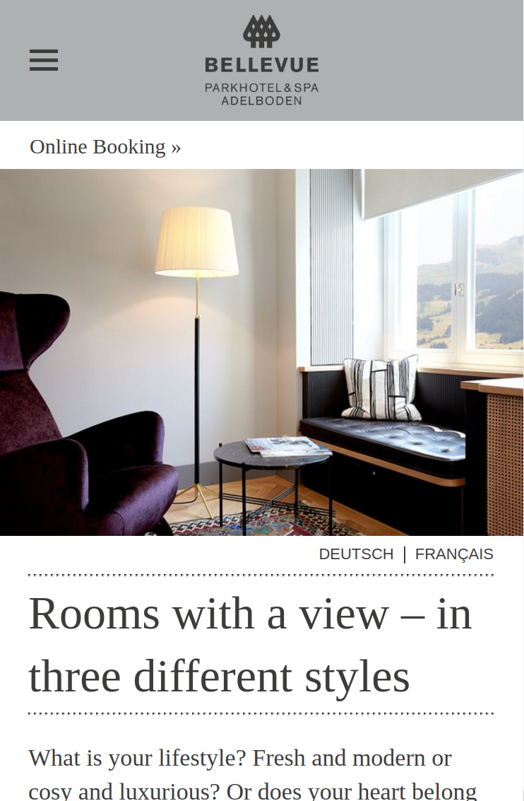 Mobile rooms / Parkhotel Bellevue Adelboden