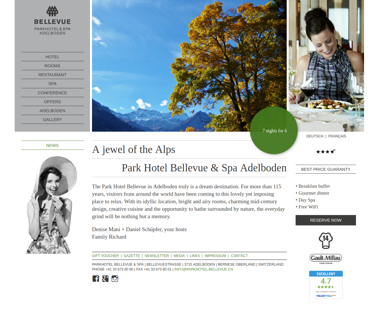 Homepage / Parkhotel Bellevue Adelboden